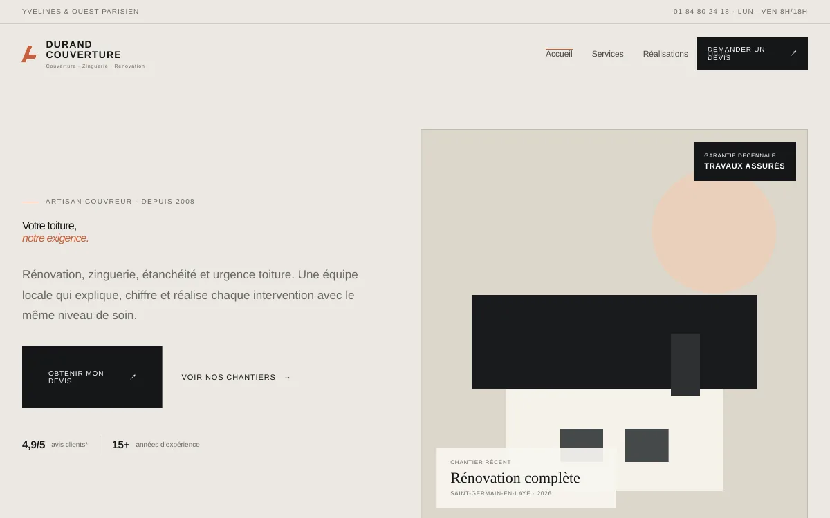 Aperçu du site de démonstration Durand Couverture